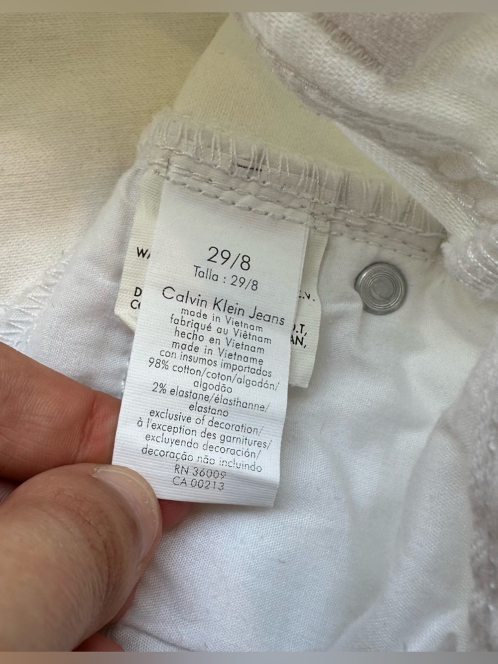 Calvin Klein White Flare Jeans - Picture 4 of 10